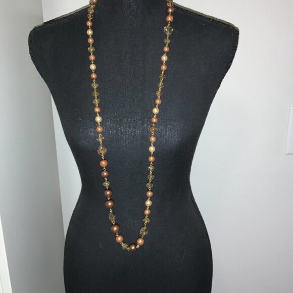 Kenneth Cole Long Single Strand Beaded AB Necklace - Picture 4 of 7
